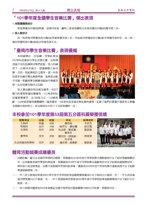 南女簡訊第十九期 南女簡訊第十九期