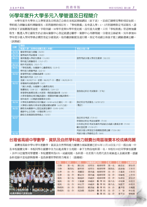南女簡訊第七期 南女簡訊第七期